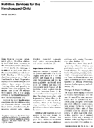 Nutrition Services For The Handicapped Child