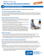 Make a Strong Flu Vaccine Recommendation Information for Health Care Professionals 2018