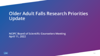 Older adult falls research priorities update