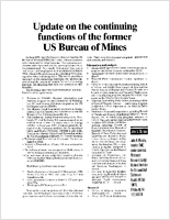 Update on the Continuing Functions of the Former US Bureau of Mines