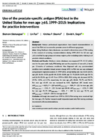 Use of the prostatespecific antigen PSA test in the United States for men age 65 19992015 Implications for practice interventions