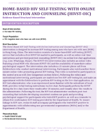 HOMEBASED HIV SELFTESTING WITH ONLINE INSTRUCTION AND COUNSELING HIVSTOIC