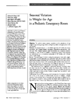 Seasonal variation in weightforage in a pediatric emergency room