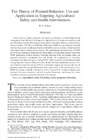 The Theory of Planned Behavior Use and Application in Targeting Agricultural Safety and Health Interventions