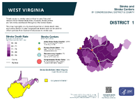 WV Congressional District 01 Stroke and Stroke Centers Map 118th Congress
