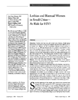 Lesbian and Bisexual Women in Small CitiesAt Risk for HIV