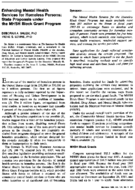 Enhancing mental health services for homeless persons state proposals under the MHSH Block Grant Program