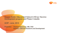 Herpes zoster adjuvanted subunit HZsu vaccine development program and Phase 3 results