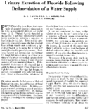 Urinary excretion of fluoride following defluoridation of a water supply