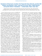 Symptoms of Depression Anxiety PostTraumatic Stress Disorder and Suicidal Ideation Among State Tribal Local and Territorial Public Health Workers During the COVID19 Pandemic  United States MarchApril 2021
