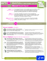 mPINC 2013 Survey CDC Survey of Maternity Practices in Infant Nutrition and Care Missouri Results Report