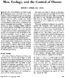 Man ecology and the control of disease