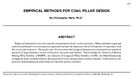 Empirical Methods for Coal Pillar Design