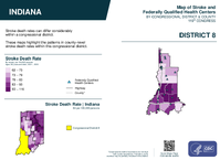 IN Congressional District 08 Stroke and Federally Qualified Health Centers Map 119th Congress