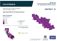 CA Congressional District 21 Stroke and Federally Qualified Health Centers Map 118th Congress
