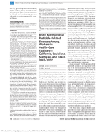 Acute Antimicrobial PesticideRelated Illnesses Among Workers in HealthCare Facilities  California Louisiana Michigan and Texas 20022007 JAMA