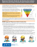 Respirator Selection Guide for the Construction Industry Helping Construction Companies Understand the Basics of Respirator Selection