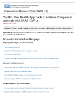 Toolkit One Health Approach to Address Companion Animals with SARSCoV2 June 12 2020
