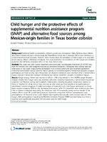 Child hunger and the protective effects of supplemental nutrition assistance program SNAP and alternative food sources among Mexicanorigin families in Texas border colonias