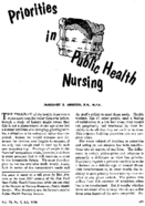 Priorities in public health nursing