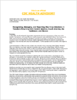 Recognizing managing and reporting Zika virus infections in travelers returning from Central America South America the Caribbean and Mexico