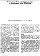 A Simplified Method For Approximation Of Shortages Of Rural Physicians