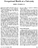 Occupational health at a university