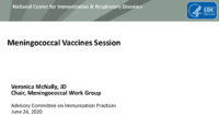 Meningococcal vaccines session