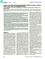 In Utero and Childhood Polybrominated Diphenyl Ether Exposures and Body Mass at Age 7 Years The CHAMACOS Study