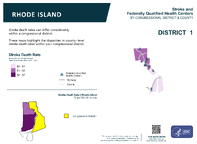 RI Congressional District 01 Stroke and Federally Qualified Health Centers Map 118th Congress