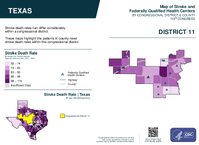 TX Congressional District 11 Stroke and Federally Qualified Health Centers Map 119th Congress