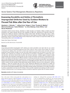 Assessing durability and safety of permethrin impregnated uniforms used by outdoor workers to prevent tick bites after one year of use