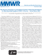 The Advisory Committee on Immunization Practices Interim Recommendation for Allocating Initial Supplies of COVID19 Vaccine  United States 2020