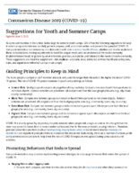 Suggestions for Youth and Summer Camps June 9 2020
