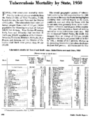 Tuberculosis mortality by State 1950