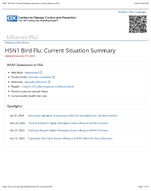 H5N1 bird flu  current situation summary