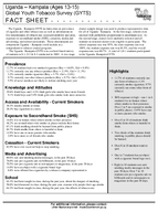 2002 Uganda  Kampala Ages 1315 Global Youth Tobacco Survey GYTS Fact Sheet