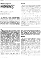 Maternal exposure to neighborhood carbon monoxide and risk of low infant birth weight