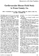 Cardiovascular disease field study in Evans County Ga