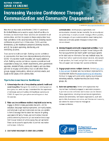 Increasing vaccine confidence through communication and community engagement