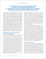Use of 13valent pneumococcal conjugate vaccine and 23valent pneumococcal polysaccharide vaccine for adults with immunocompromising conditions Recommendations of the Advisory Committee on Immunization Practices ACIP