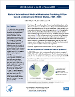Role of international medical graduates providing officebased medical care United States 20052006