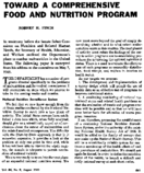 Toward A Comprehensive Food And Nutrition Program