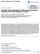 High Rate of Nondetectable HIV1 RNA Among Antiretroviral Drug Naive HIV Positive Individuals in Nigeria