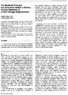 The Medicaid program and consumer needs a survey among residents of a poor Chicago neighborhood