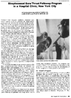 Streptococcal sore throat followup program in a hospital clinic New York City