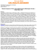 Potential exposure to person with confirmed human monkeypox infection  United States 2021