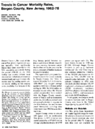 Trends in cancer mortality rates Bergen County New Jersey 196275