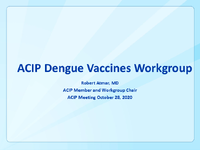 ACIP Dengue Vaccines Workgroup