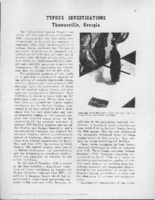 Typhus investigations  Thomasville Georgia